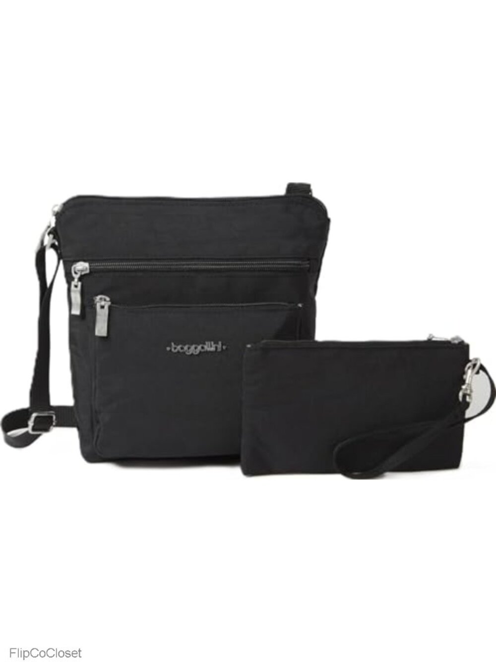 Small Lightweight Water-Resistant Nylon Crossbody Bag with RFID Wristlet